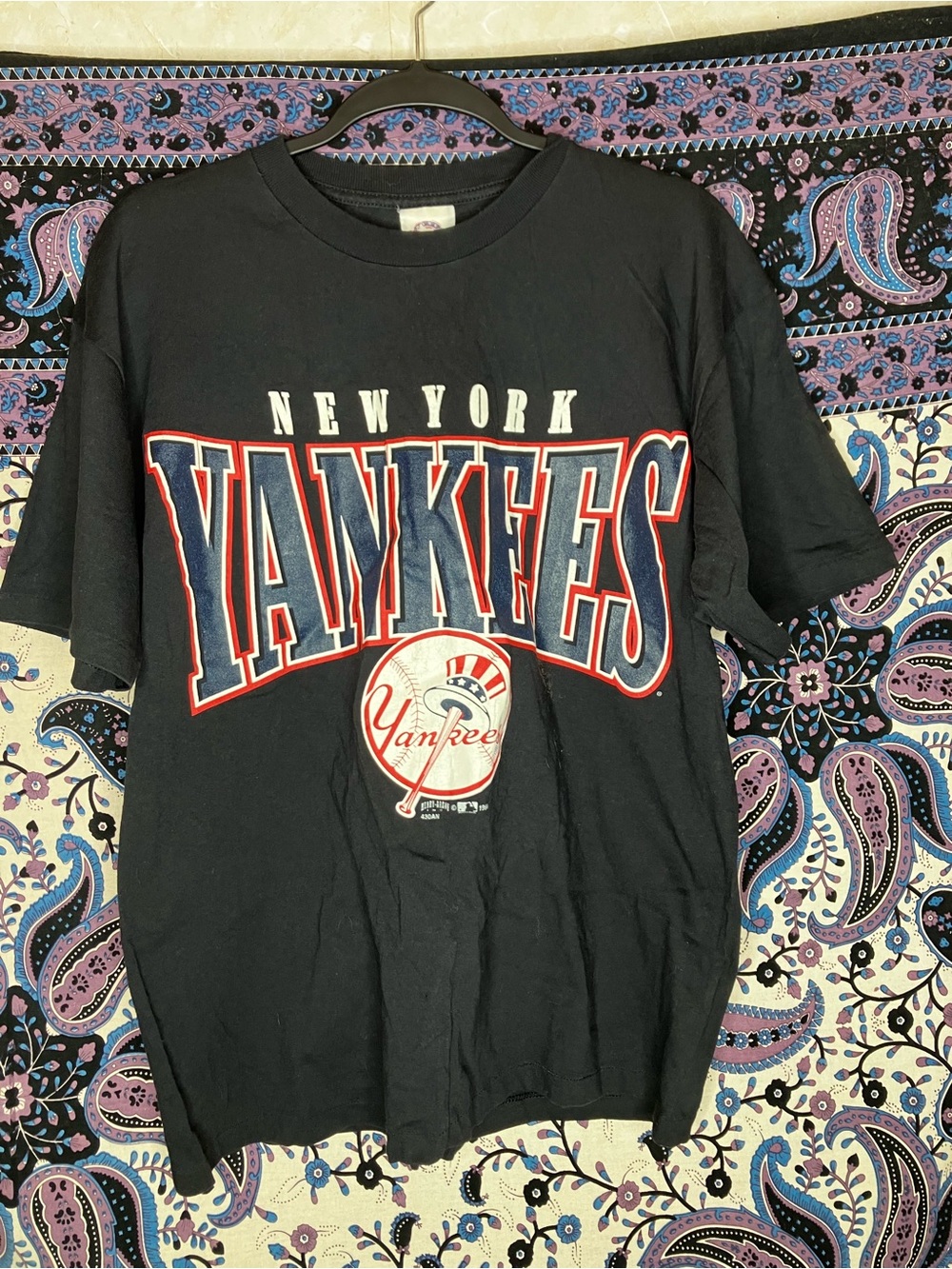 NY Yankees VTG 90s single stitch tshirt M